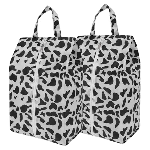 CAPASTEC 2 STK Reiseschuhtaschen, Modische Schuhtaschen für Männer Frauen Schuhaufbewahrung, Gepäckorganizer Tragbare Schuhbeutel mit Griff, Extra Groß, Schwarz Weiß von CAPASTEC