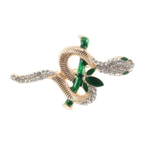 CAPASTEC Brosche Vintage Elegante Einzigartige Brosche Moderne Strassbrosche Anstecknadel Accessoires Schmuck Geschenke Strassknopf Grün Goldtöne von CAPASTEC