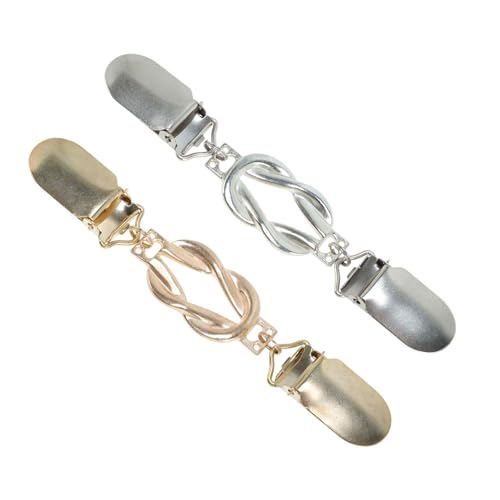 CAPASTEC Cardigan Clip, Mode Und Praktisch, Pullover Clips, Kragennadel, Sweater Clip, Halten Sie Ihr Outfit An Ort Und Stelle, Silberton, Goldton, 2 Stück von CAPASTEC