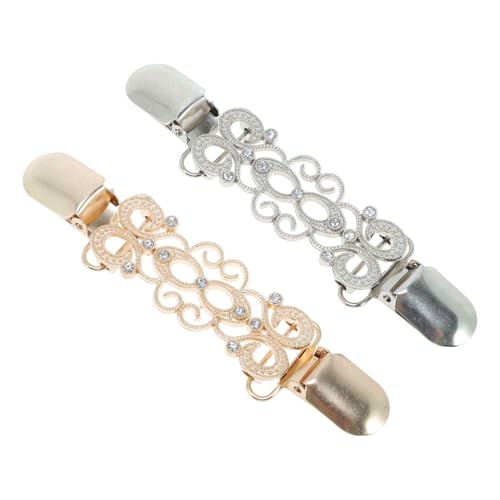 CAPASTEC Cardigan Clip, Stilvoll Und Praktisch, Pullover Clips, Kragennadel, Sweater Clip, Halten Sie Ihre Kleidung An Ort Und Stelle, Silberton, Goldton, 2 Stück von CAPASTEC