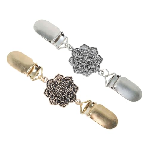 CAPASTEC Cardigan Clip, Stilvoll Und Praktisch, Pullover Clips, Kragennadeln, Kleider Clips, Halten Ihr Outfit An Ort Und Stelle, Silberton, Goldton, 2 Stück von CAPASTEC