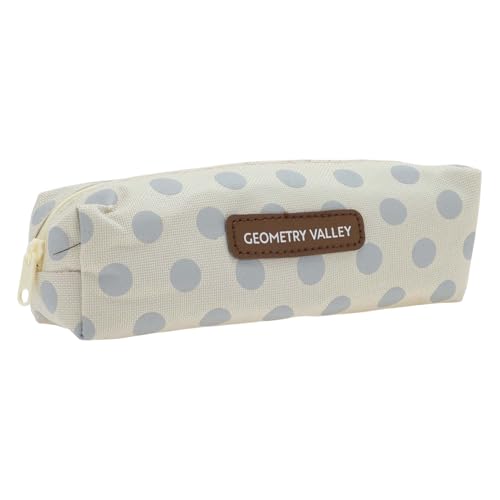 CAPASTEC Federmäppchen, Kleine Punkte Design Stiftetasche, Federmäppchen Organizer, Tragbare Schreibwarentasche Für Büro Organizer, Beige von CAPASTEC