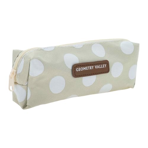 CAPASTEC Federmäppchen, Punktemuster Stiftetasche, Federmäppchen Organizer, Tragbare Schreibtasche Für Büroorganisation, Beige Grau von CAPASTEC