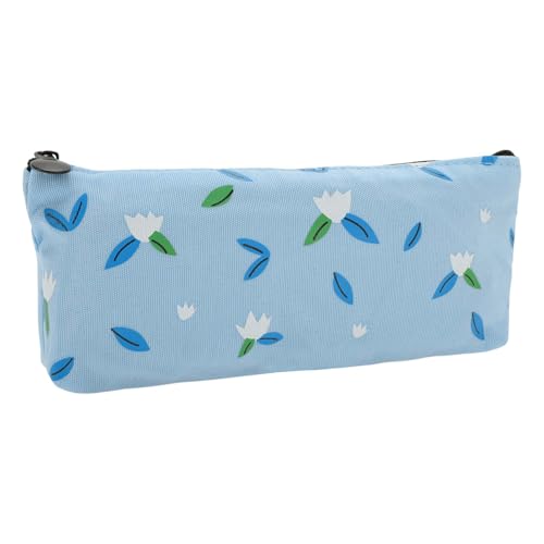 CAPASTEC Federmäppchen Blumenmuster Federtasche Federmäppchen-Organizer Tragbare Schreibwarentasche Für Büro-Organizer Blau von CAPASTEC