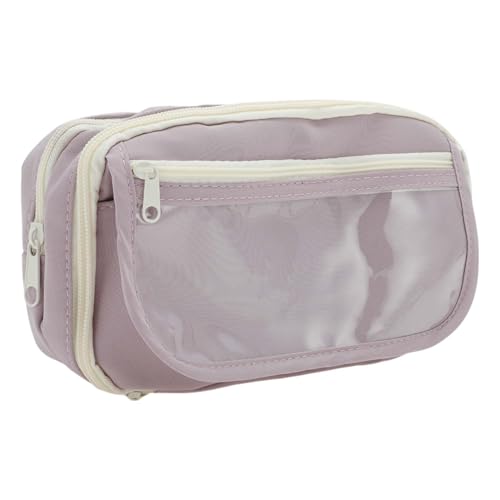 CAPASTEC Federmäppchen Flip Cover Federtasche Federmäppchen Organizer Tragbare Schreibwarentasche Für Büroorganizer Lila von CAPASTEC