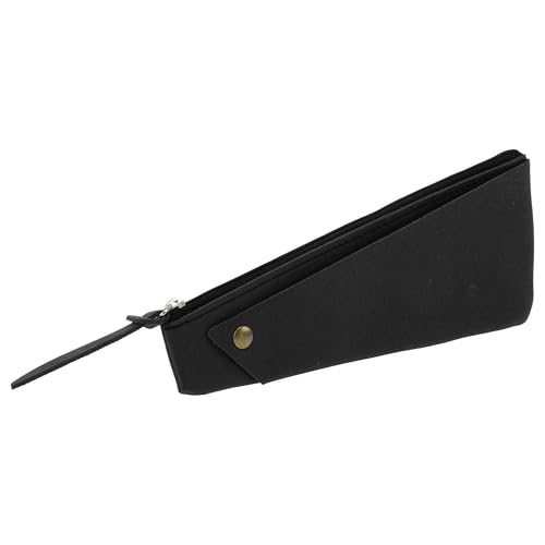 CAPASTEC Federmäppchen Mattierte Unregelmäßige Form Federtasche Mit Großem Fassungsvermögen Ästhetische Stiftetasche Organizer Für Bürobedarf Schwarz 1 Stück von CAPASTEC