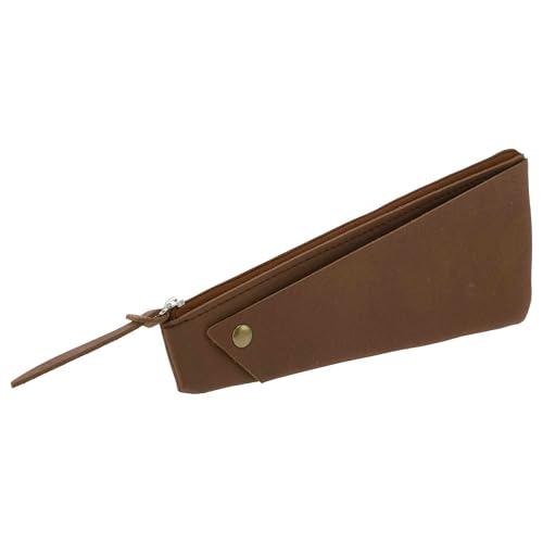 CAPASTEC Federmäppchen Mattierte Unregelmäßige Form Stil Federtasche Mit Großem Fassungsvermögen Ästhetische Federmappe Organizer Für Bürozubehör Braun 1 Stück von CAPASTEC