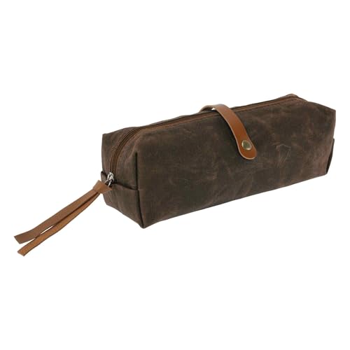 CAPASTEC Federmäppchen Wachsstil Federtasche Mit Großem Fassungsvermögen Ästhetische Stiftehalter Für Büromaterial Braun 1 Stück von CAPASTEC