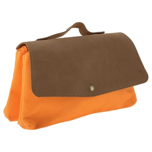 CAPASTEC Federmäppchen Zwei-Etagen Handtaschenstil Federtasche Mit Großem Fassungsvermögen Ästhetische Stiftebox Organizer Für Bürozubehör Orange Braun 1 Stück von CAPASTEC