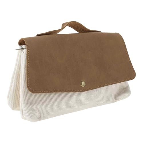 CAPASTEC Federmäppchen Zweistöckiger Tragegriff Stil Federtasche Mit Großem Fassungsvermögen Ästhetische Stiftehalter Für Büromaterial Beige Braun 1 Stück von CAPASTEC