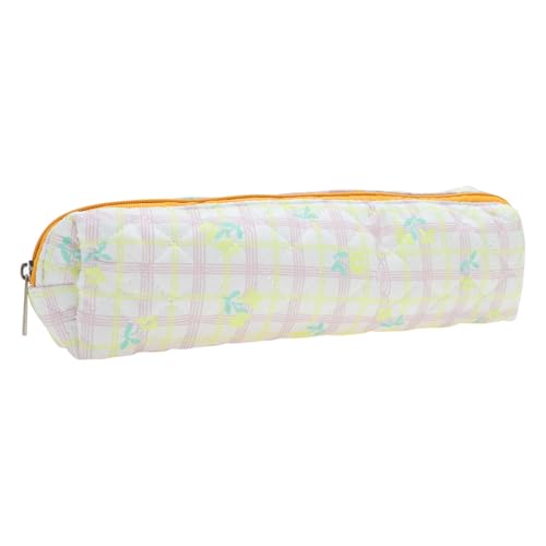 CAPASTEC Federmappe Gitterdruck Federtasche Federmappen Organizer Tragbare Schreibwarentasche Für Büro Organizer Gelb von CAPASTEC