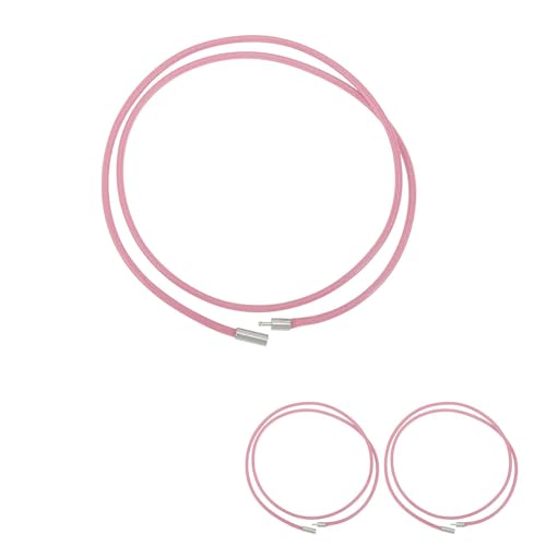 CAPASTEC Leder Halskette Verschnürter Wachsstrick - Strick 3.0 Dick (Verschluss 4.0) Länge 70cm Premium Wachsstrickkette Leder Halskette Für Anhänger Pink 3 Stück von CAPASTEC