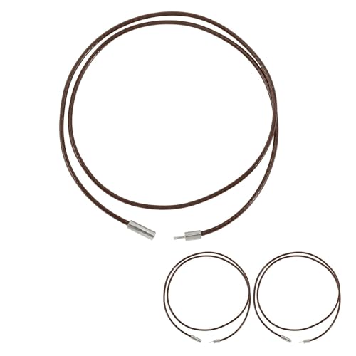CAPASTEC Lederhalskette Verschlüsselte Wachsschnur - Schnur 1.5 Dick (Verschluss 3.0) Länge 45cm Premium Wachsschnurkette Lederhalskette Für Anhänger Braun 3 Stück von CAPASTEC