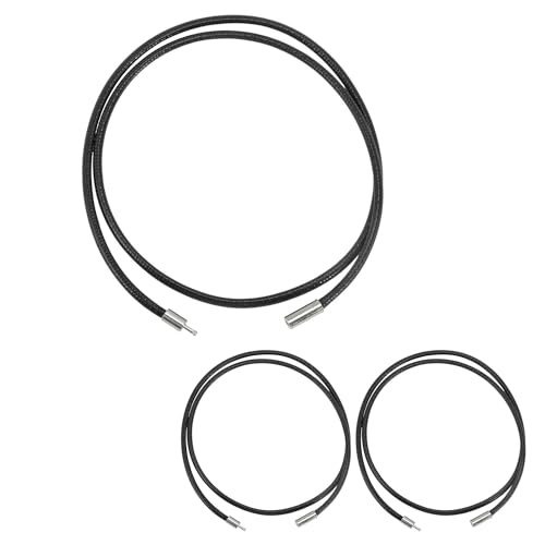 CAPASTEC Lederhalskette Verschlüsseltes Wachsseil - Seil 3.0 Dick (Verschluss 4.0) Länge 55cm Hochwertige Wachsseilkette Lederhalskette Für Anhänger Schwarz 3 Stück von CAPASTEC