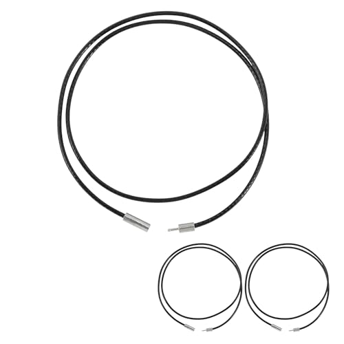 CAPASTEC Lederhalskette Verschnürte Wachsschnur - Schnur 1.5 Dick (Verschluss 3.0) Länge 50cm Hochwertige Wachsschnurkette Lederhalskette Für Anhänger Schwarz 3 Stück von CAPASTEC