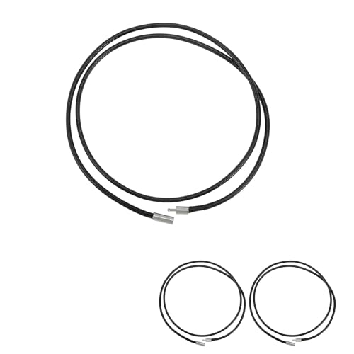 CAPASTEC Lederhalskette Verschnürte Wachsschnur - Schnur 3.0 Dick (Verschluss 4.0) Länge 70cm Hochwertige Wachsschnurkette Lederhalskette Für Anhänger Schwarz 3 Stück von CAPASTEC