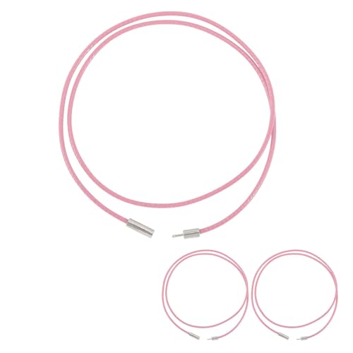 CAPASTEC Lederhalskette Verschnürter Wachsband - Band 1.5 Dick (Verschluss 3.0) Länge 40cm Premium Wachsbandkette Lederhalskette Für Anhänger Pink 3 Stück von CAPASTEC