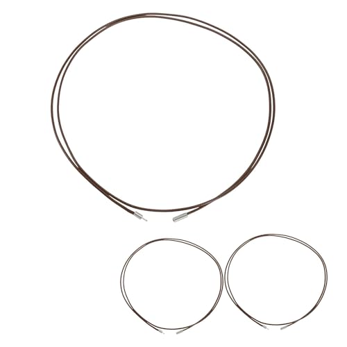 CAPASTEC Lederhalskette Verschnürter Wachsstrick - Strick 1.5 Dick (Verschluss 3.0) Länge 80cm Premium Wachsstrickkette Lederhalskette Für Anhänger Braun 3 Stück von CAPASTEC