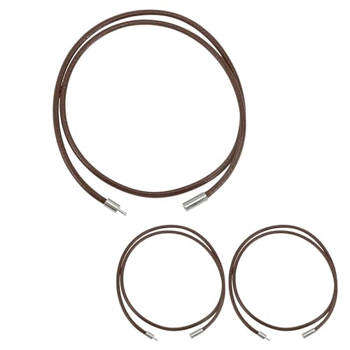 CAPASTEC Lederhalskette Verschnürter Wachsstrick - Strick 3.0 Dick (Verschluss 4.0) Länge 55cm Premium Wachsstrickkette Lederhalskette Für Anhänger Braun 3 Stück von CAPASTEC