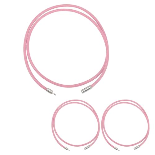 CAPASTEC Lederhalskette Verschnürter Wachsstrick - Strick 3.0 Dick (Verschluss 4.0) Länge 55cm Premium Wachsstrickkette Lederhalskette Für Anhänger Pink 3 Stück von CAPASTEC