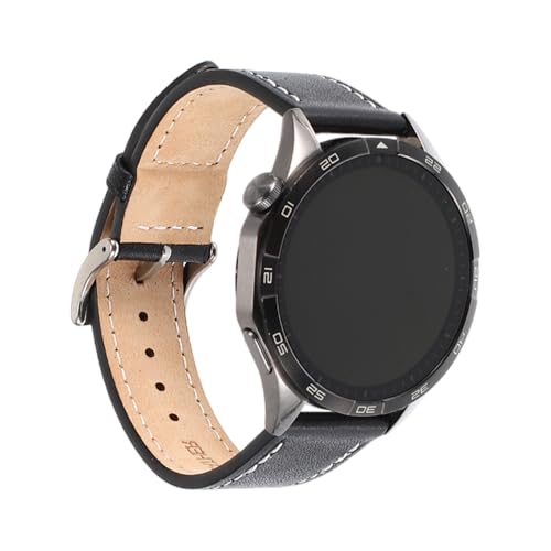 CAPASTEC Rindsleder Uhrenarmbänder für Männer Frauen, 24mm Ersatzbänder Watch Straps, Uhren Zubehör Uhrenarmbänder Watch Band Schwarz von CAPASTEC