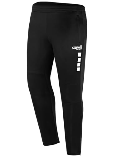 Capelli Sport Herren Men's Sweatpants, Gym Training Jogger Pants with Zipper Pockets Uptown Jogginghose, Trainingshose mit Reißverschlusstaschen, Schwarz Weiß, Mittel von CAPELLI SPORT