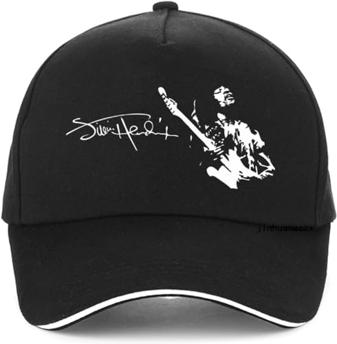 Baseballkappe Hip Hop Sonnenhut Jimi Hendrix Herren 3D-Druck Baseballkappe Lässiger Hip Hop Punk-Stil Hut Harajuku Golf Sommer Geburtstagsgeschenk für Männer Frauen von CAPHATMC