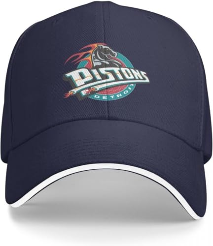 Baseballmütze Hip Hop Sonnenhut Pistons Detroit Klassische Baseballmütze Fischerhut Hip Hop Strand Herren Tennis Damen von CAPHATMC