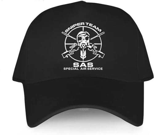 CAPHATMC Baseballkappe Hiphop Sonnenhut Unisex Atmungsaktive Baseballkappe Freund Hüte Geschenk Sniper Team SAS Special Air Service Herrenmode Viele Farbkappen von CAPHATMC