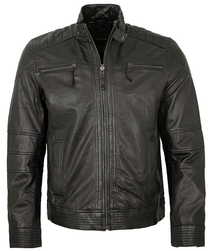 CAPITANO Lederjacke David Capitano - Herren Lederjacke Bikerjacke Lammnappa schwarz CAPITANO Lederjacke David Capitano - Herren Lederjacke Bikerjacke Lammnappa schwarz von CAPITANO