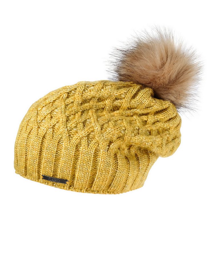 CAPO Strickmütze CAPO-CERRI CAP fake fur pompon (1-St) von CAPO