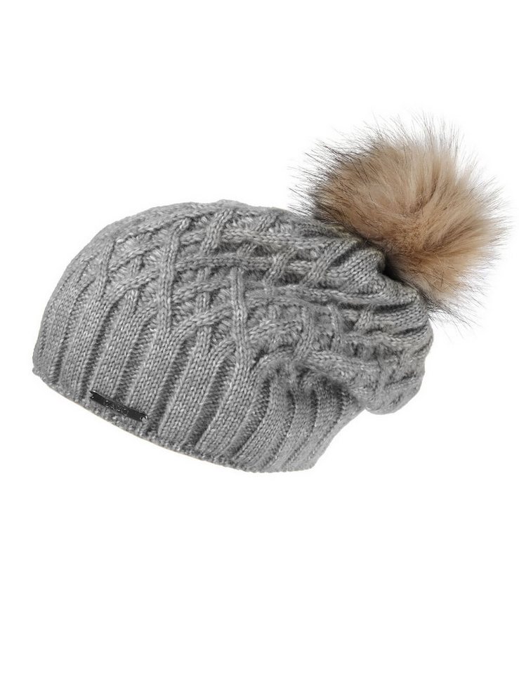 CAPO Strickmütze CAPO-CERRI CAP fake fur pompon (1-St) von CAPO