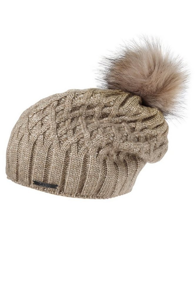 CAPO Strickmütze CAPO-CERRI CAP fake fur pompon Made in Germany von CAPO