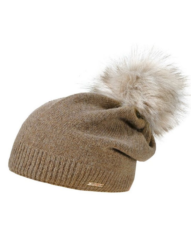 CAPO Strickmütze CAPO-SPLIT CAP fake fur pompon Kaschmir Made in Europe von CAPO