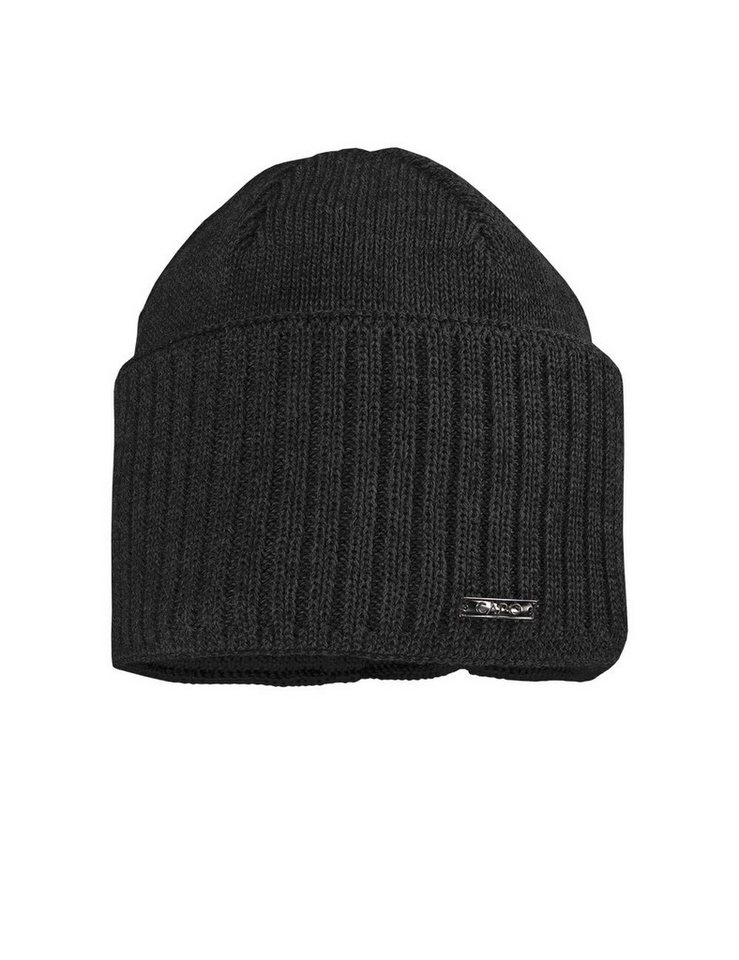 CAPO Strickmütze Mütze, Recylinggarn Strick,doppelter Umschlag (1-St) Recycling-Garn von CAPO