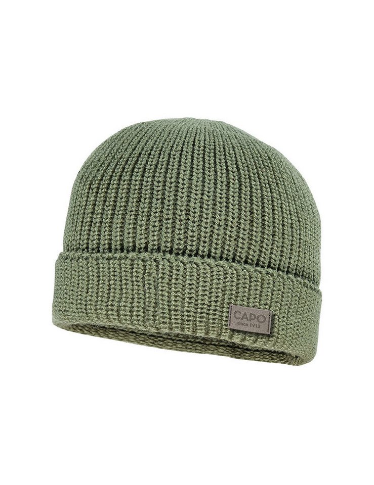 CAPO Strickmütze Woll-Rippmütze, Umschlag (1-St) Merinowolle von CAPO