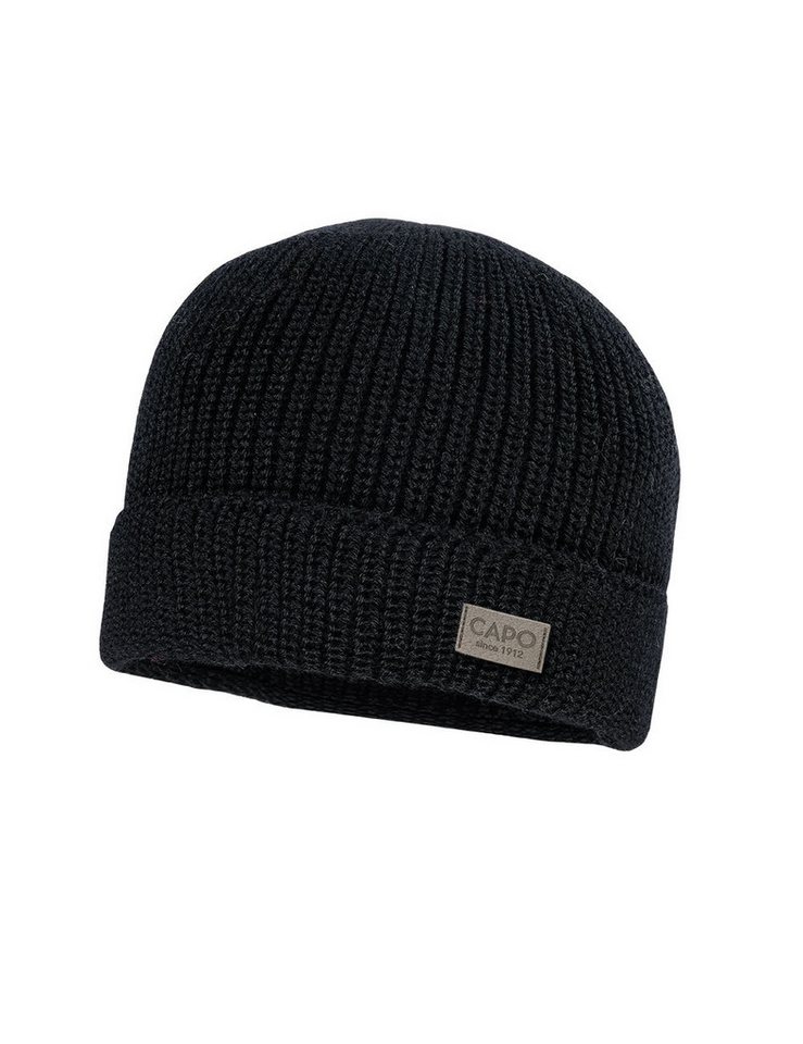 CAPO Strickmütze Woll-Rippmütze, Umschlag (1-St) Merinowolle von CAPO