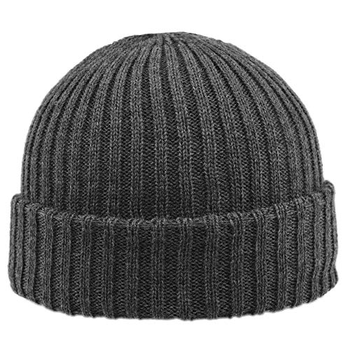 Melegari Mütze Beanie Como, Reine Merinowolle, extrafein, hergestellt in Italien (Dunkelgrau) von Melegari