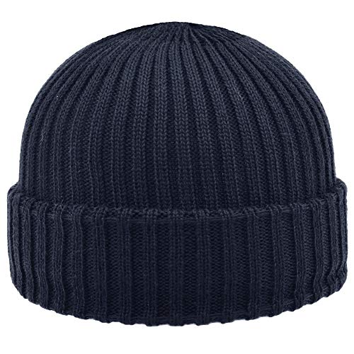 Melegari Mütze Beanie Como, Reine Merinowolle, extrafein, hergestellt in Italien (Blau Marine) von CAPPELLERIA MELEGARI