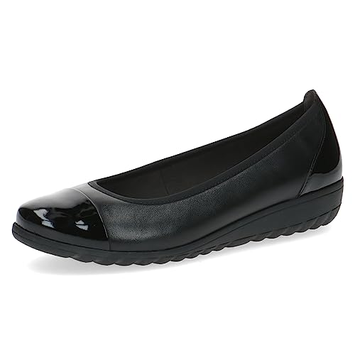 CAPRICE Damen Ballerinas aus Leder mit Keilabsatz, Schwarz (Black Comb), 36 EU von CAPRICE