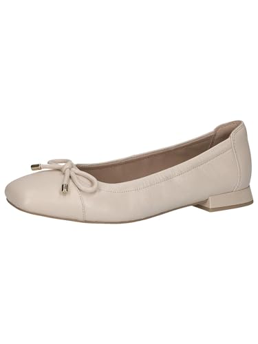 CAPRICE Damen Ballerinas aus Leder mit Blockabsatz, Cremefarben (Cream Perlato), 41 EU von CAPRICE