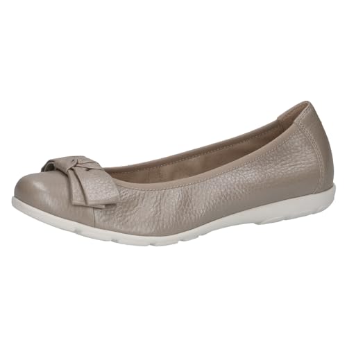 CAPRICE Damen Ballerinas aus Leder mit Schleife, Beige (Taupe Per.Deer), 41 EU von CAPRICE
