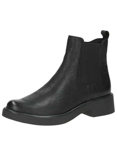 CAPRICE Damen Chelsea Boots aus Leder mit Blockabsatz, Schwarz (Black Nubuc), 40.5 EU von CAPRICE