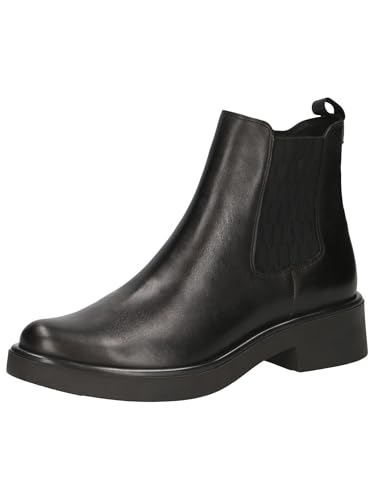 CAPRICE Damen Chelsea Boots aus Leder mit Blockabsatz, Schwarz (Black Nappa), 40.5 EU von CAPRICE