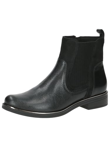 CAPRICE Damen Chelsea Boots mit Reißverschluss Kleiner Absatz, Schwarz (Black Comb), 36.5 EU von CAPRICE