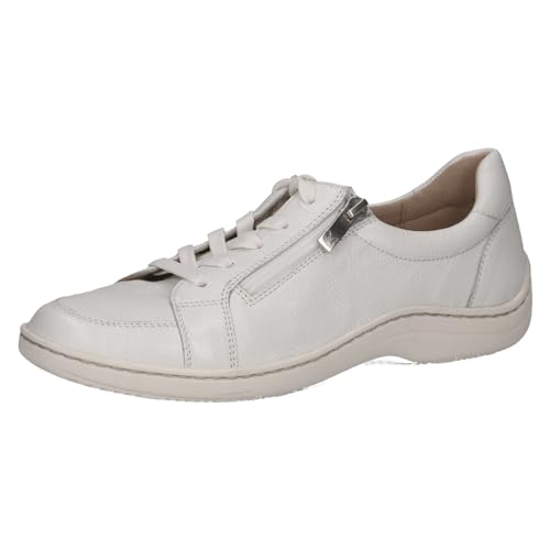 CAPRICE Damen Sneaker flach aus Leder mit Reißverschluss Schuhweite H Mehrweite, Weiß (White Nappa), 37 EU von CAPRICE