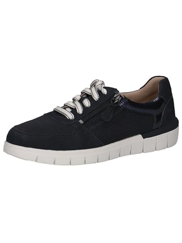 CAPRICE Comfort Damen Sneaker flach mit Reißverschluss Low Top, Blau (Ocean Comb), 38 EU von CAPRICE