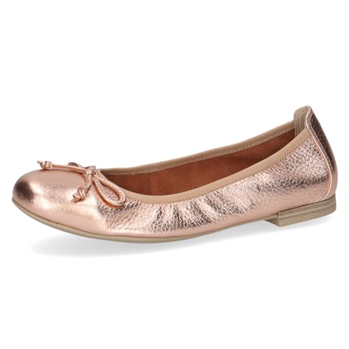 CAPRICE Damen Ballerinas aus Leder mit Schleife, Metallisch (Roseg.Met.Deer), 41 EU von CAPRICE