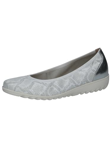 CAPRICE Damen Ballerinas aus Leder mit Keilabsatz, Silber (Silver Comb), 39 EU von CAPRICE