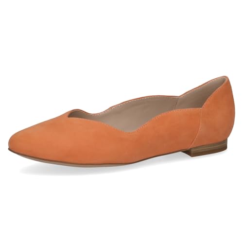 CAPRICE Damen Ballerinas aus Leder Elegant, Orange (Orange Suede), 37 EU von CAPRICE